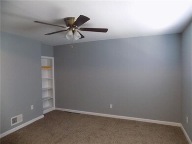 Living Room with built in shelves