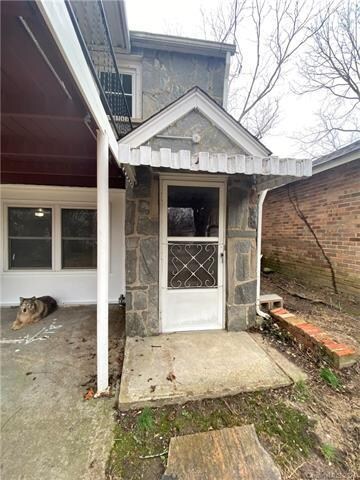 Vintage front door and screen door.