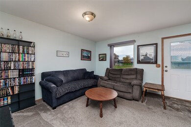Living room with east side entrance