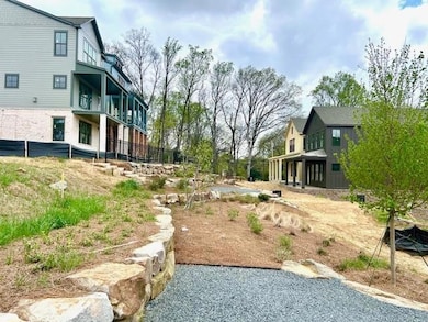 Linear park through the center of the community is