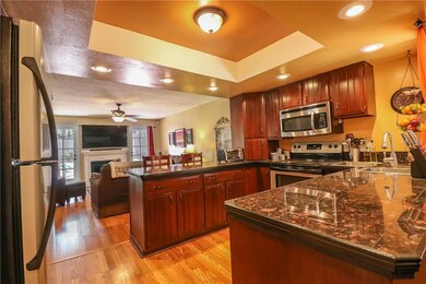 Solid wood cabinets and unique double sink! All ap
