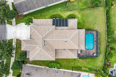 Large pie-shaped yard with pool.