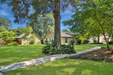 Amble up to your entry on your long, shady sidewalk.
