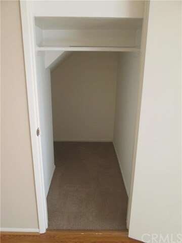 New upgraded carpet in storage closet, stairs, and