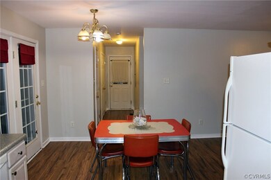 View from kitchen to dining room.