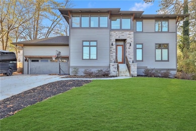 View of front of house with a front lawn