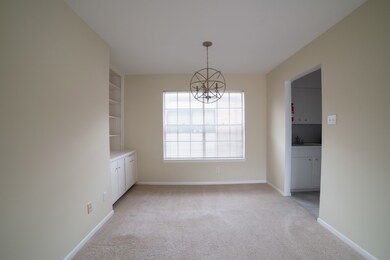 Dining area with built in shleves