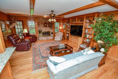 Beautiful block paneling graces the walls of the main living area.