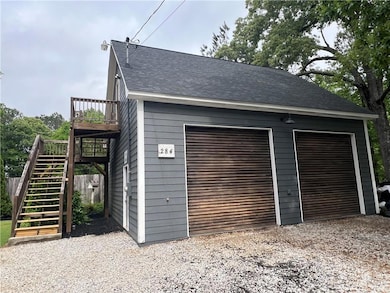 View of detached garage Shop-Teen Suite Above
