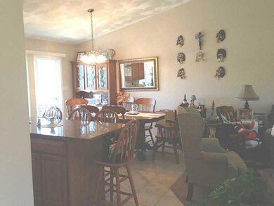 Kitchen. Granite island with dining area