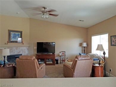 Living Room area.  Vaulted Ceilings.  Gas Fireplac