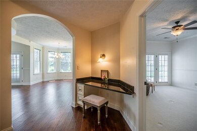 Flex space with built-in desk area