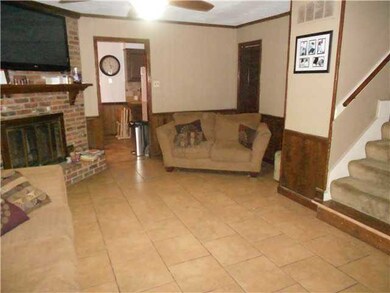 Den with fireplace