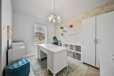 A nice accent wall adds character to the space.