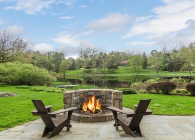 Stone Fire Pit with Lake Views