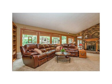Great Room. Vaulted ceiling, all brick fireplace, 