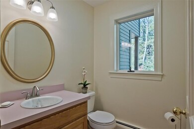 The half bath is conveniently...