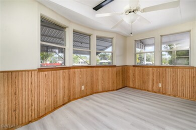 Unfurnished room with light hardwood / wood-style