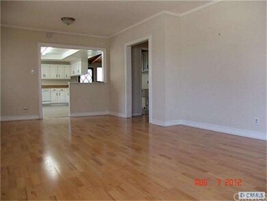 View from living room into kitchen