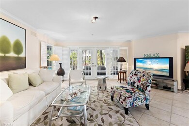 Inviting open space. French doors opening to the p