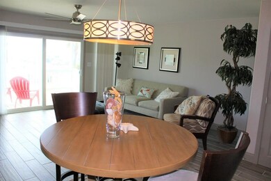 Dining area looks out to the deck