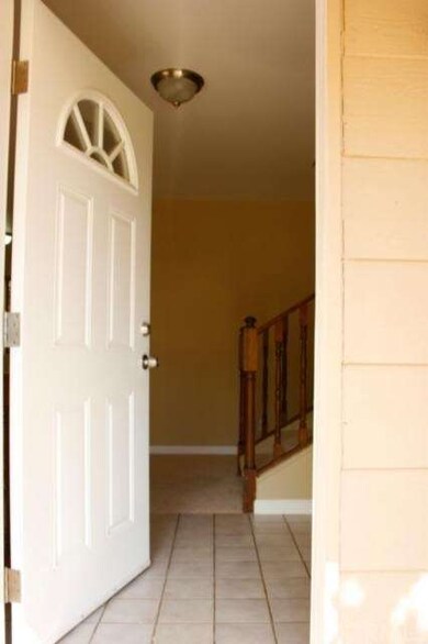 Hi! Come on in. The entry floor is tiled.