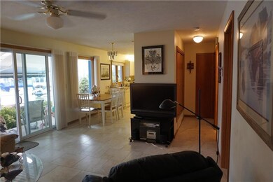 Living room open to dining room
