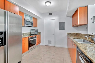 The laundry room and AC room are behind that door in the kitchen.