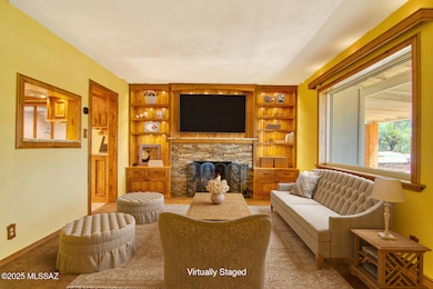 Virtually staged front room