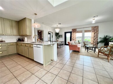 Kitchen, living and dining area view