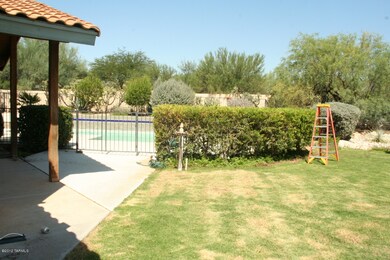Pool area with security fence