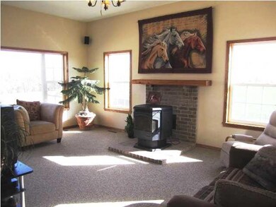 Huge, inviting living room with pellet stove