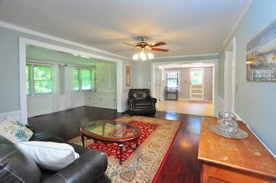 Living room and family room looking toward breakfast area