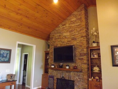 Stone fireplace