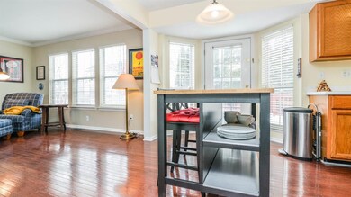 Breakfast nook, living room and kitchen