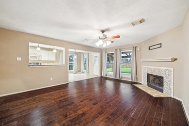 Spacious family room, open to the kitchen and brea