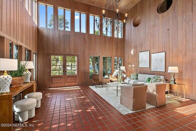 Two story living room