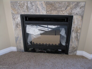 Gas fireplace with tile surround