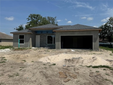 Front of the home under construction