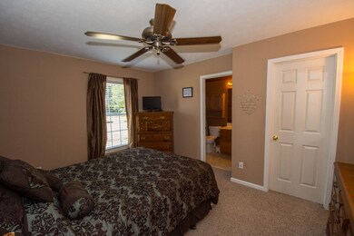 Master bedroom en suite with view into bathroom.