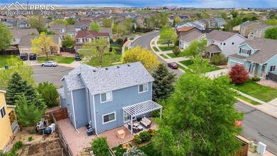 Aerial view of residential area