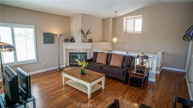 Living room with fireplace view