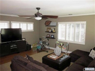 Family room overlooks backyard.