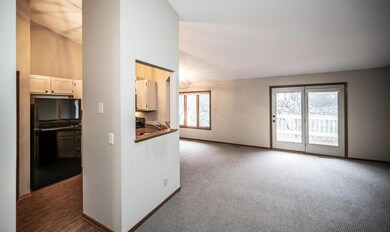 View from the front door into the living room
