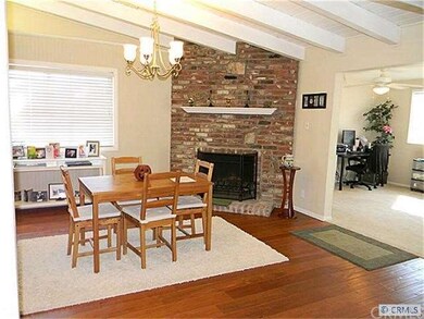 Fireplace in Dining Area of Family Kitchen