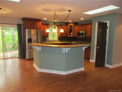 Granite counters in kitchen and skylights