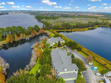 lakes surrounding dwelling from above