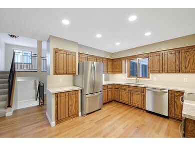 Stunning, new, white oak wood floors and recessed 
