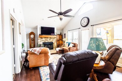 View from kitchen into the living area.