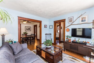 Living room and dining room